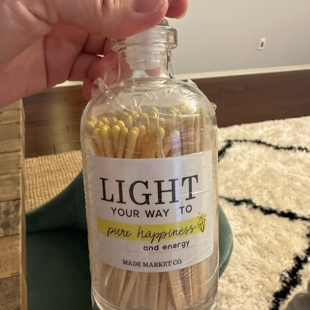 Decorative safety matches. $15 each bottle